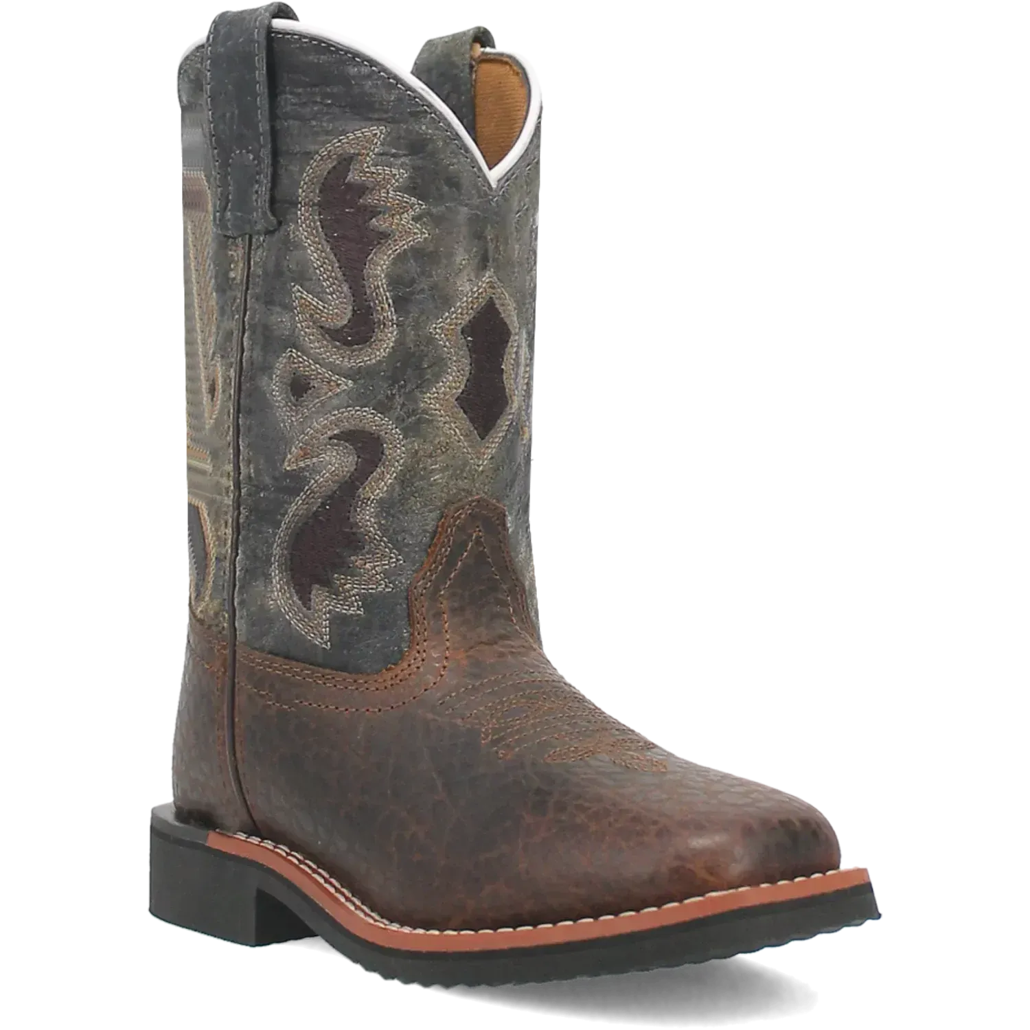 Dan Post Creek (Dark Navy/Brown) - Little Kid's/Big Kid's Leather Cowboy Boots