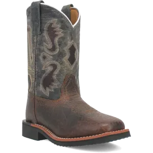 Dan Post Creek (Dark Navy/Brown) - Little Kid's/Big Kid's Leather Cowboy Boots