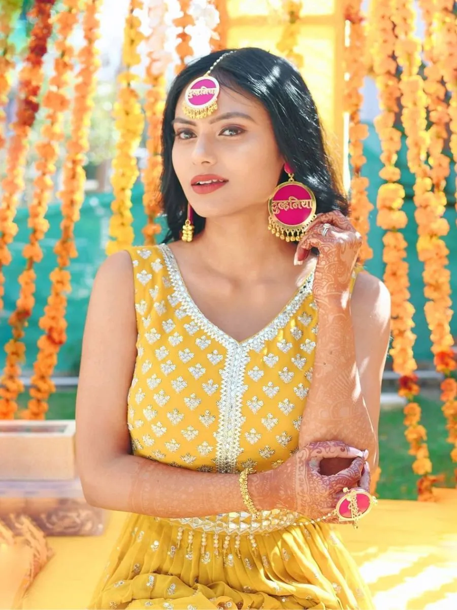 Dulhania Earrings   Maang Tikka   Hathphool Set