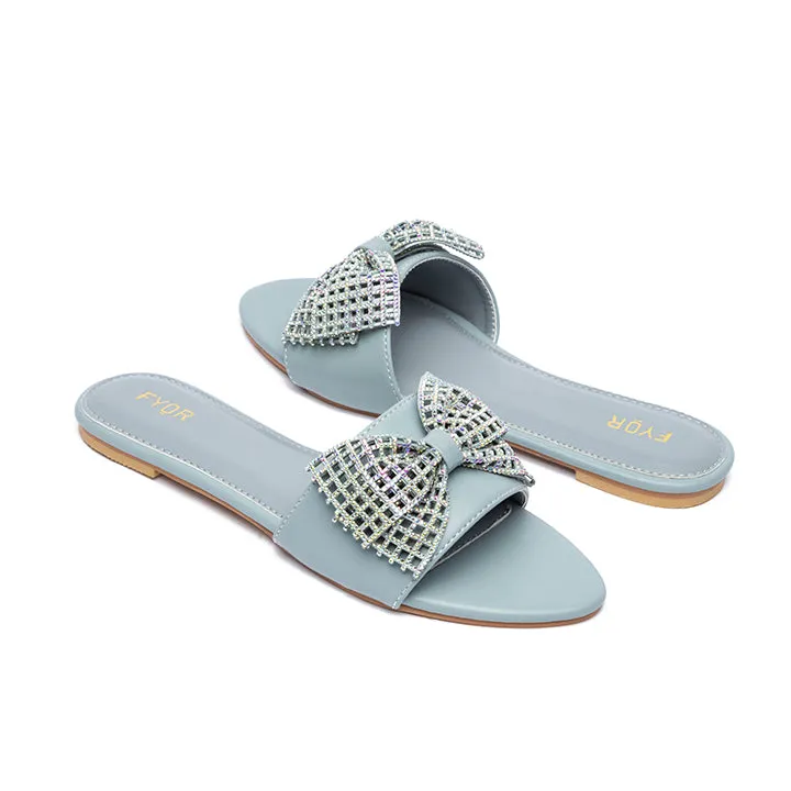 Embellished Bow Flat Sandal MY 216