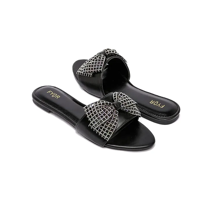 Embellished Bow Flat Sandal MY 216