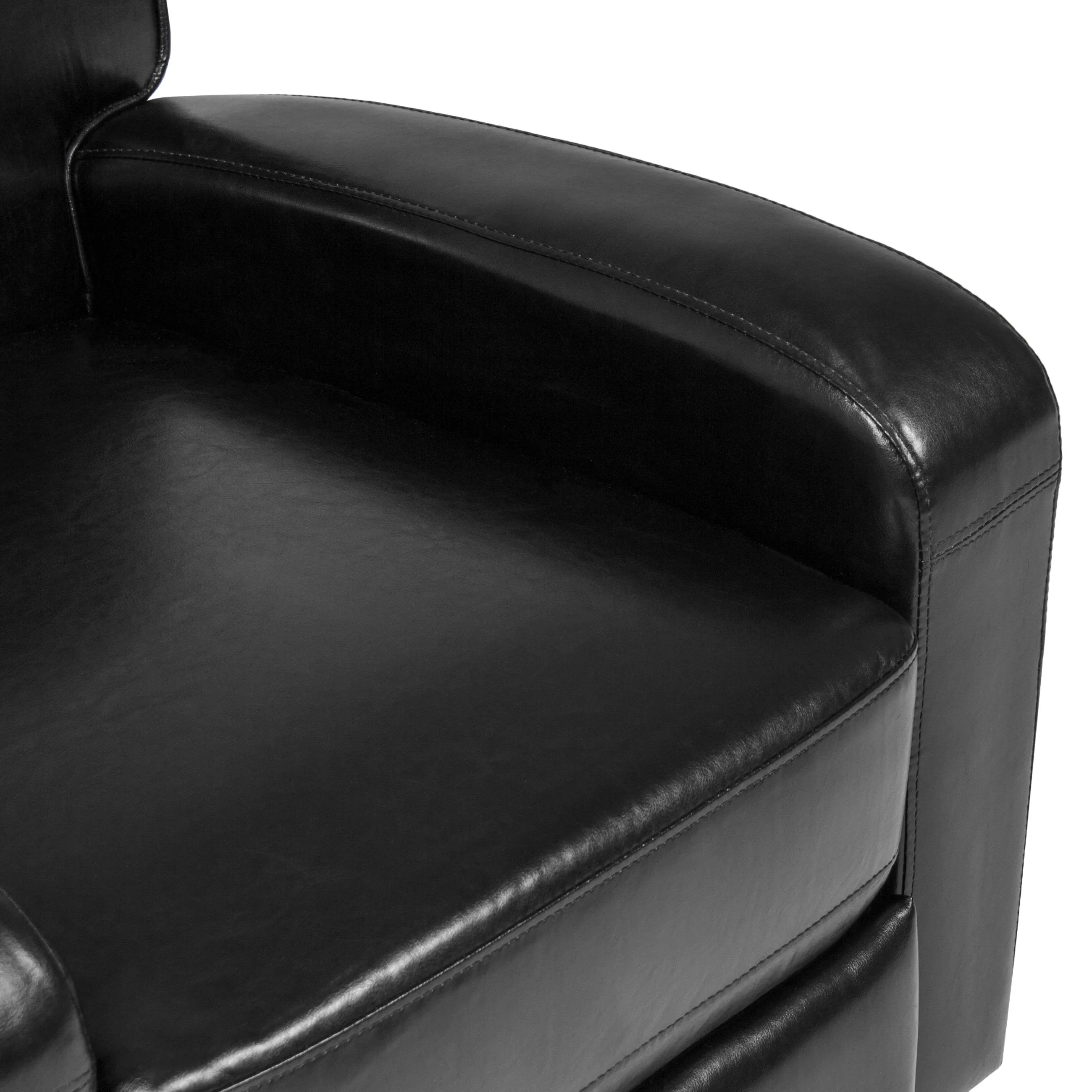 Faux Leather Recliner Chair - Black