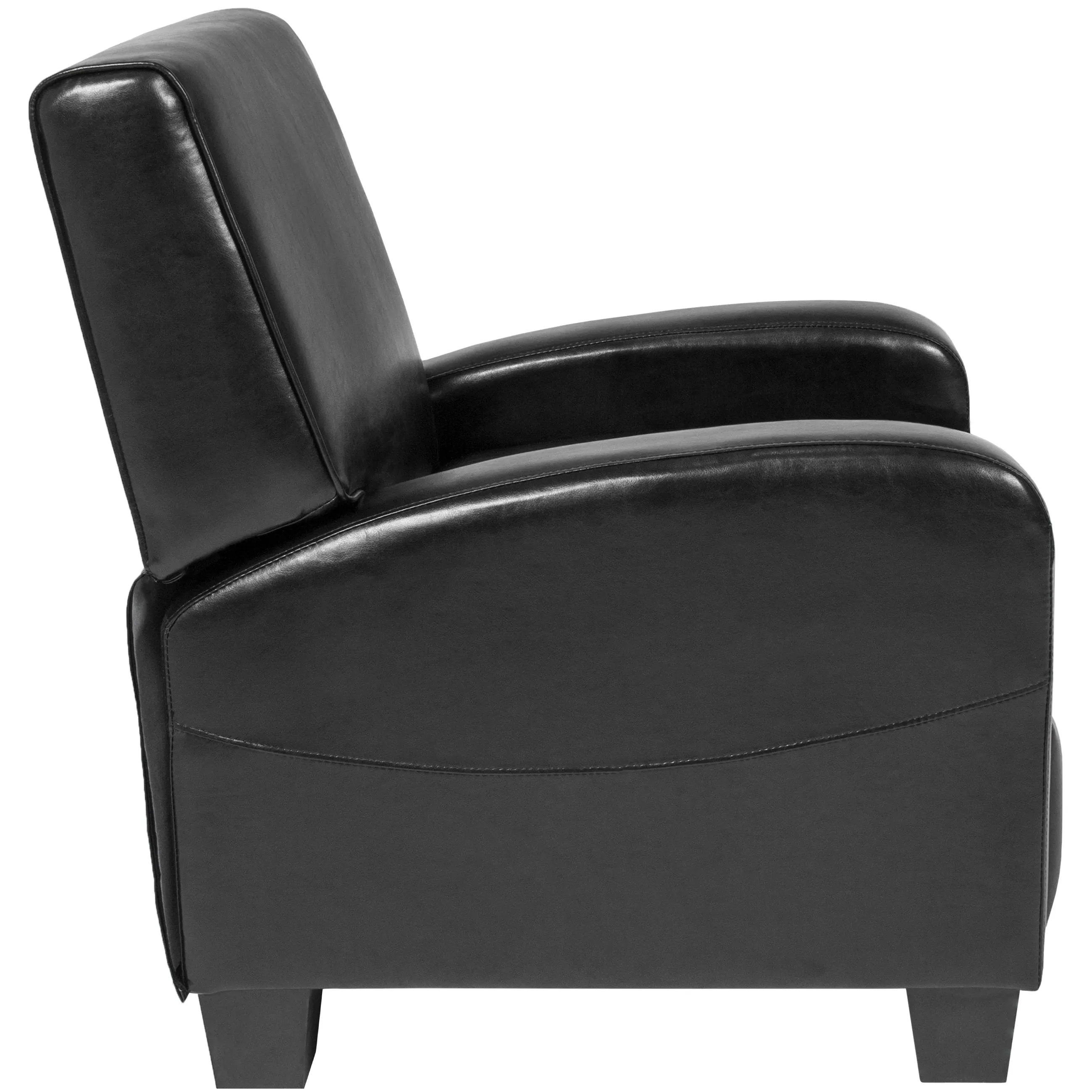 Faux Leather Recliner Chair - Black