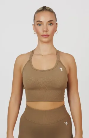 Form Seamless Strappy Sports Bra - Cocoa Beige