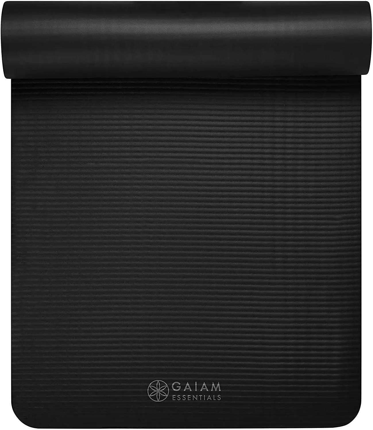 Gaiam Essentials Thick Yoga Mat Fitness & Exercise Mat with Easy-Cinch Yoga Mat Carrier Strap, 72"L x 24"W x 2/5 Inch Thick