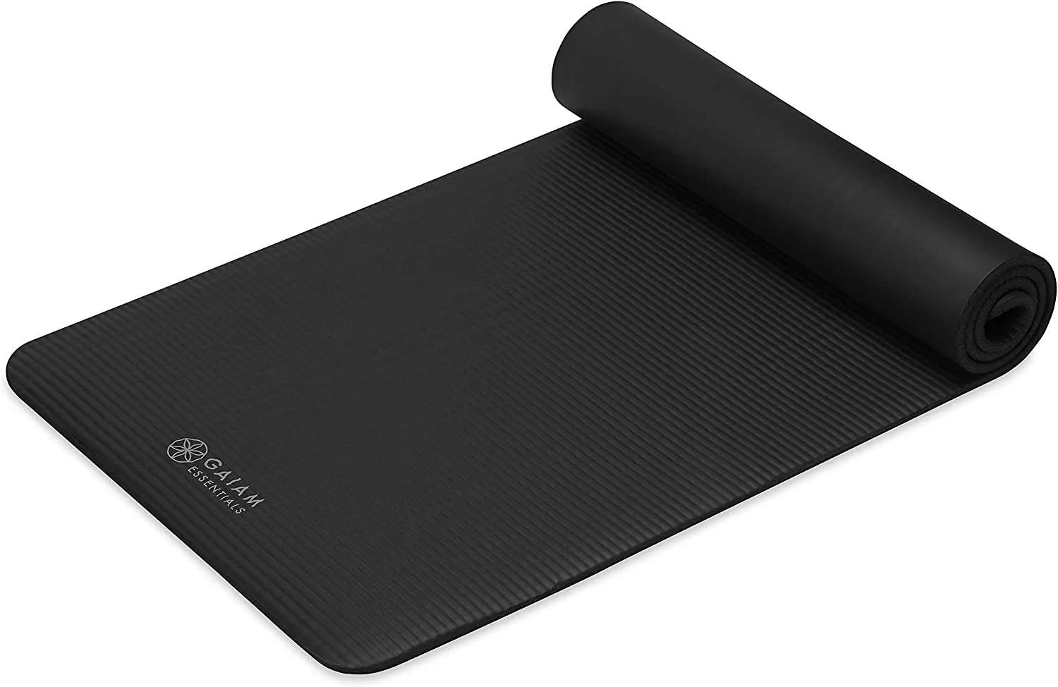 Gaiam Essentials Thick Yoga Mat Fitness & Exercise Mat with Easy-Cinch Yoga Mat Carrier Strap, 72"L x 24"W x 2/5 Inch Thick