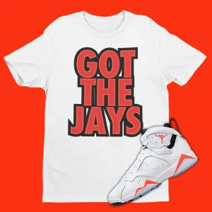 Get the Jays matching Shirt for Air Jordan 7 White Infrared Combo