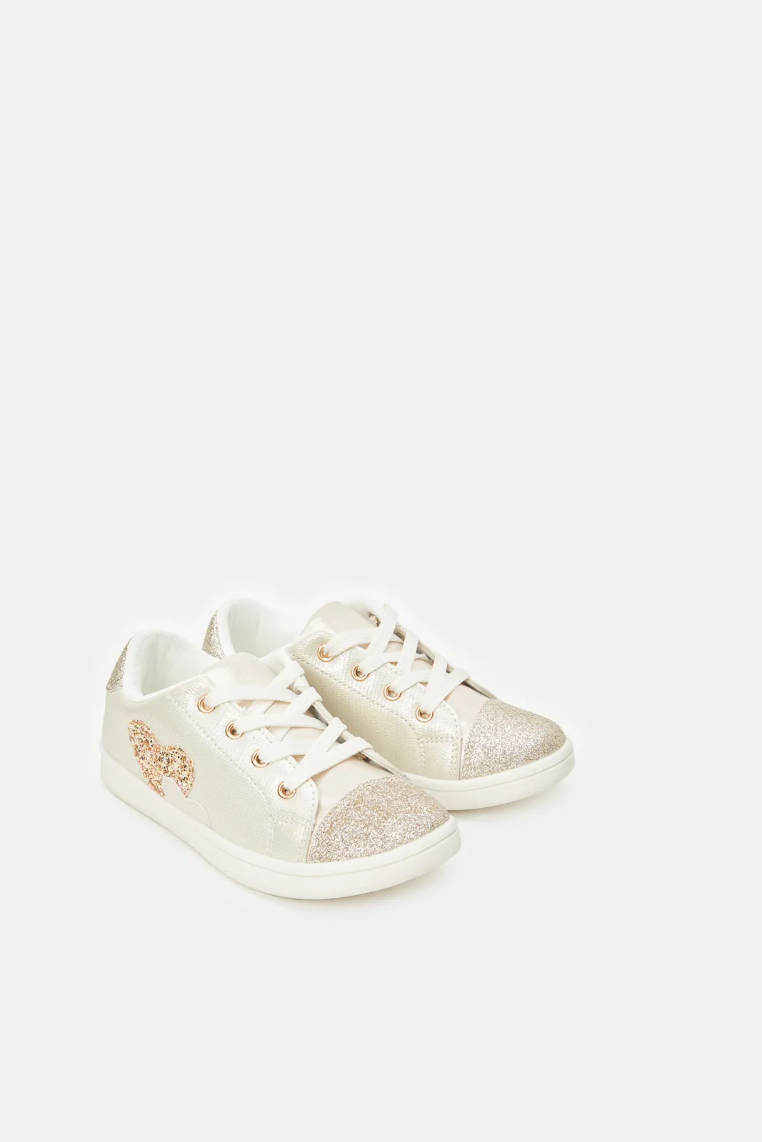 Girls Gold Glitter Sneaker