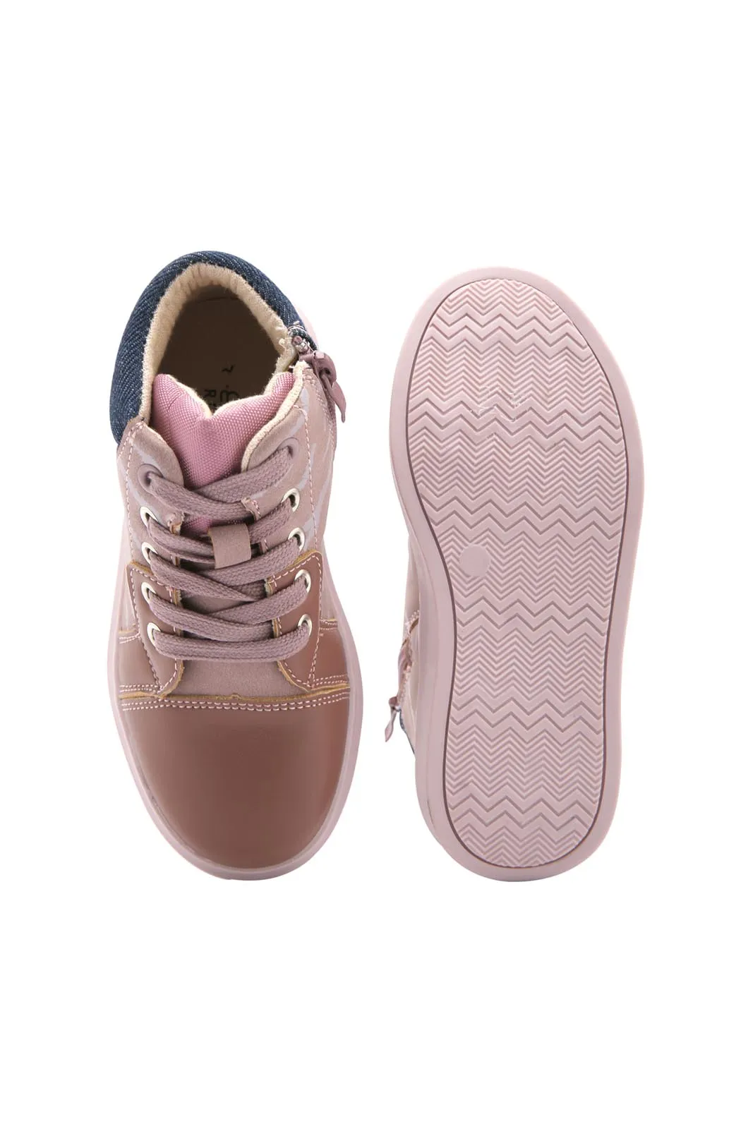 Girls Pink High Top Sneaker