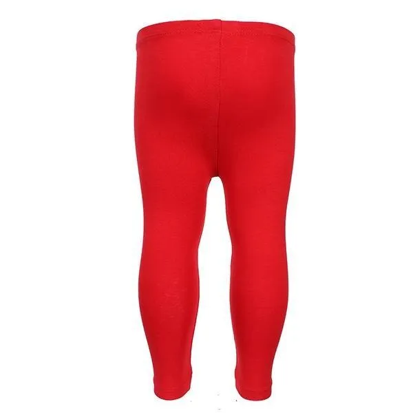 GIRLS RED LONG BASIC LEGGINGS