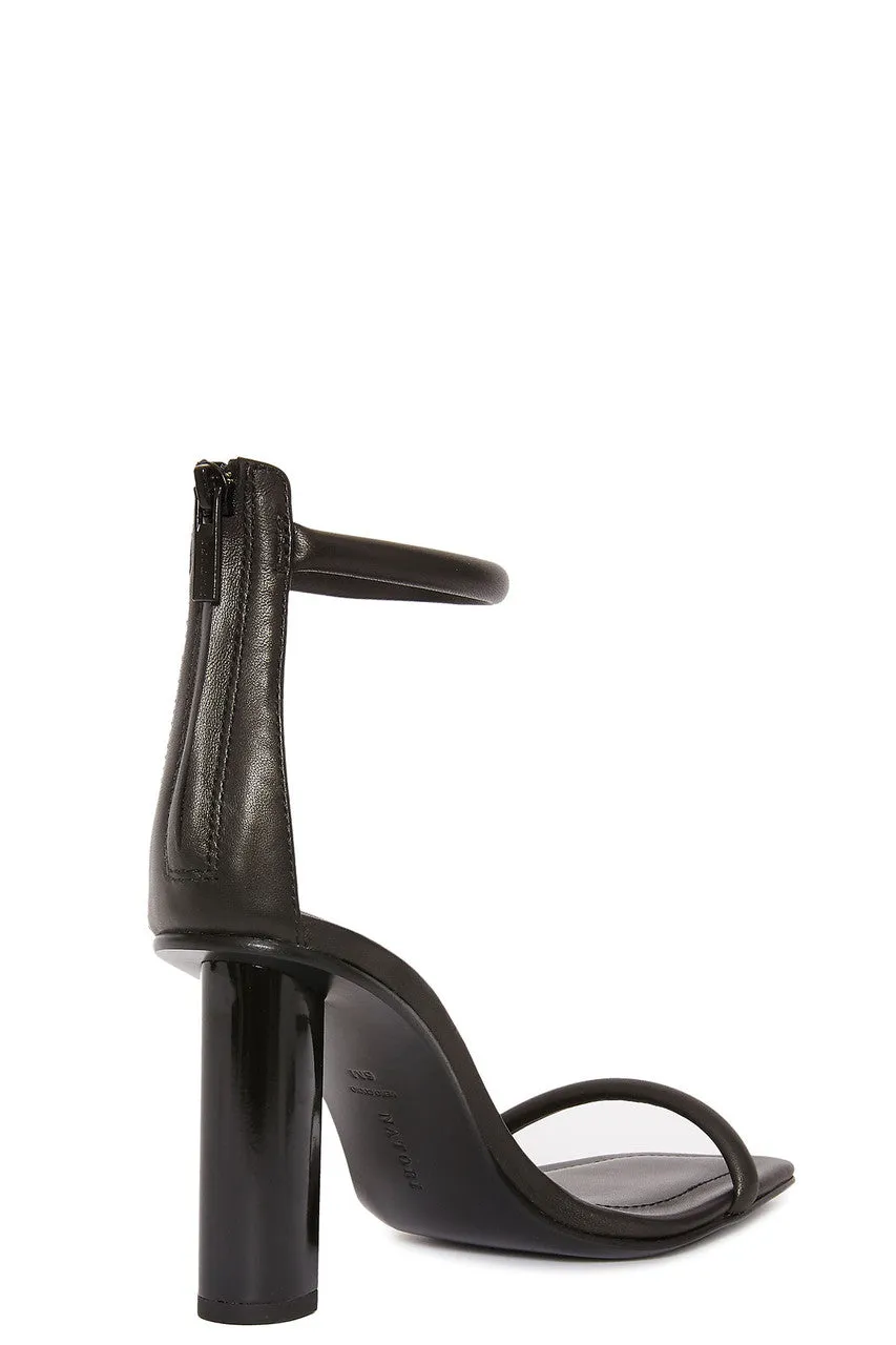 Glow Nappa Leather Block Heel Sandal