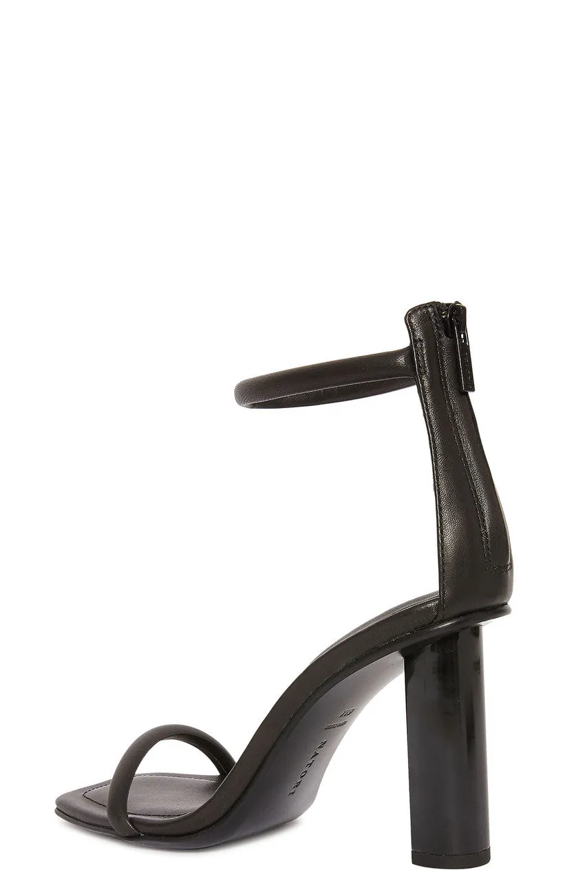 Glow Nappa Leather Block Heel Sandal