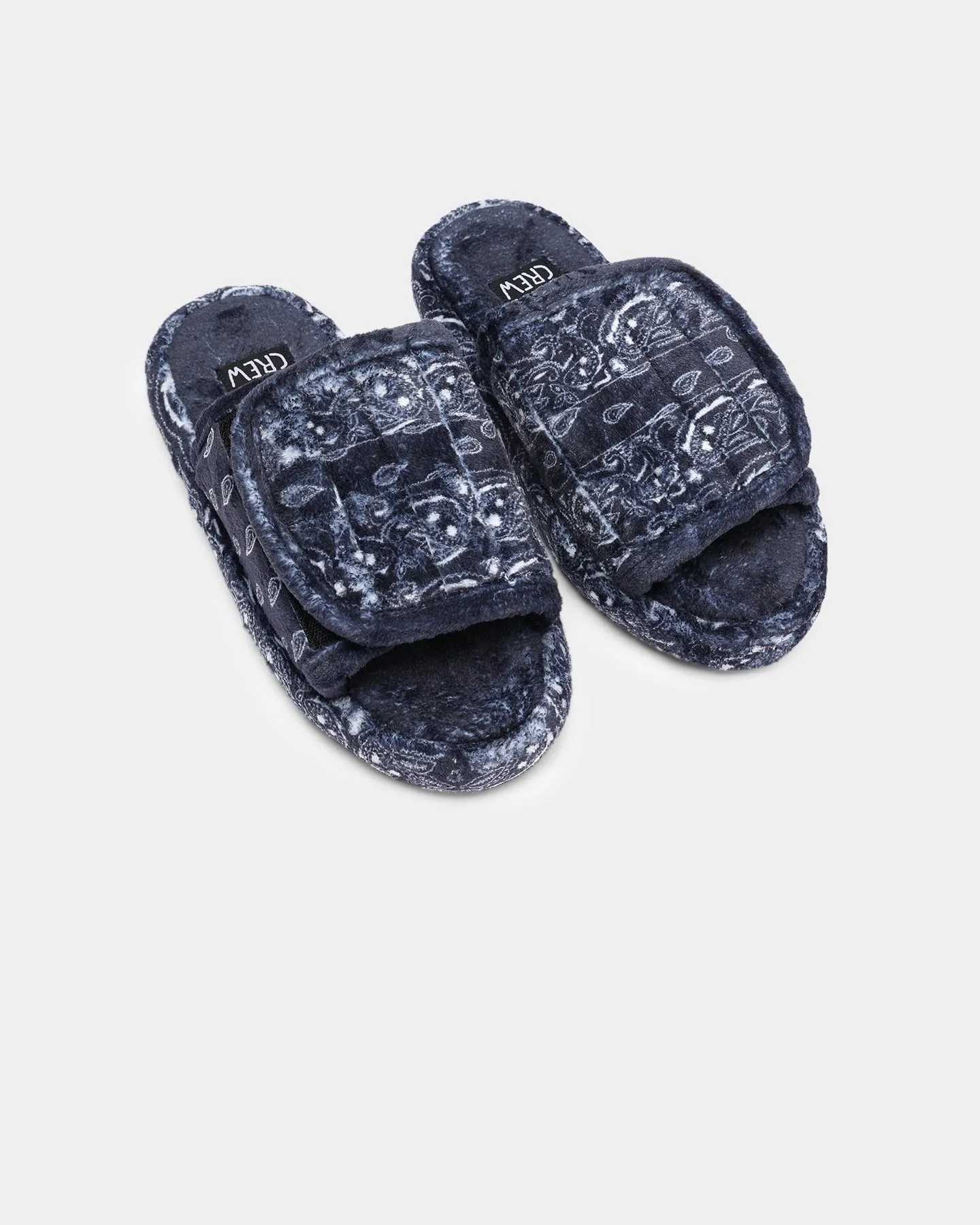 Goat Crew Velcro Paisley Bandana Slipper Black/White