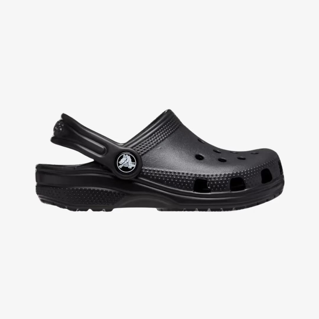 gradeschool crocs classic clog (black)