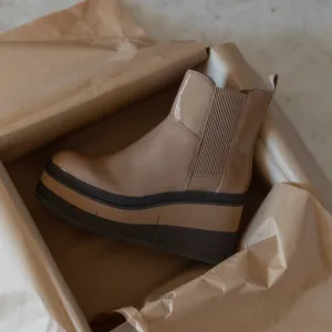 GUILD in BEIGE Platform Chelsea Boots