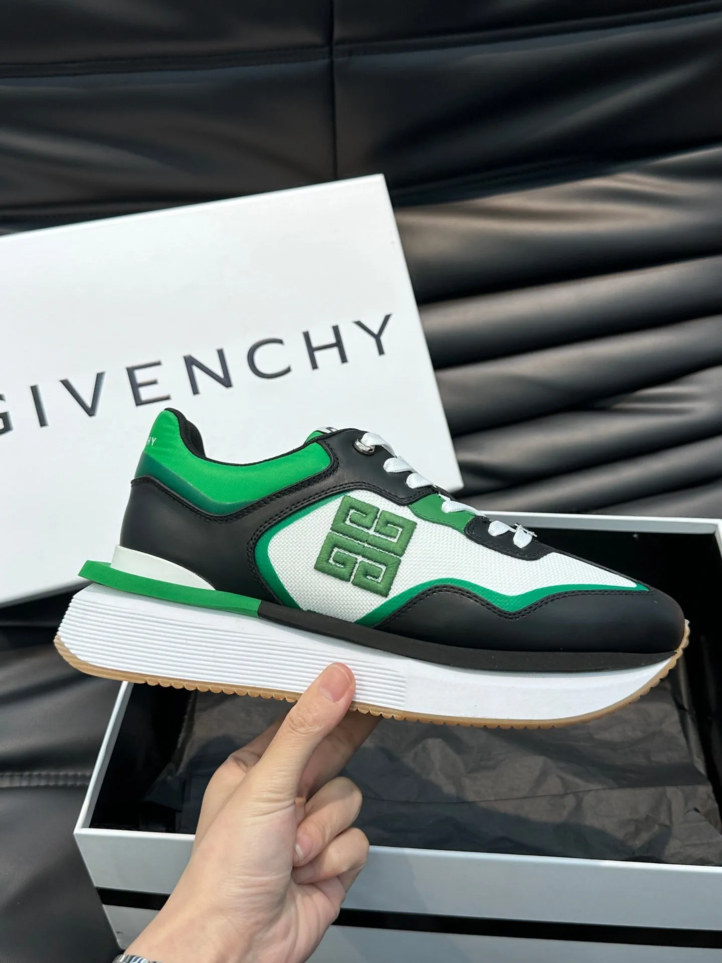 GVC Black and Green Sneakers-010