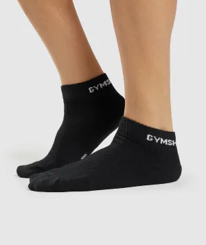 Gymshark Jacquard Quarter Socks 3pk - Black