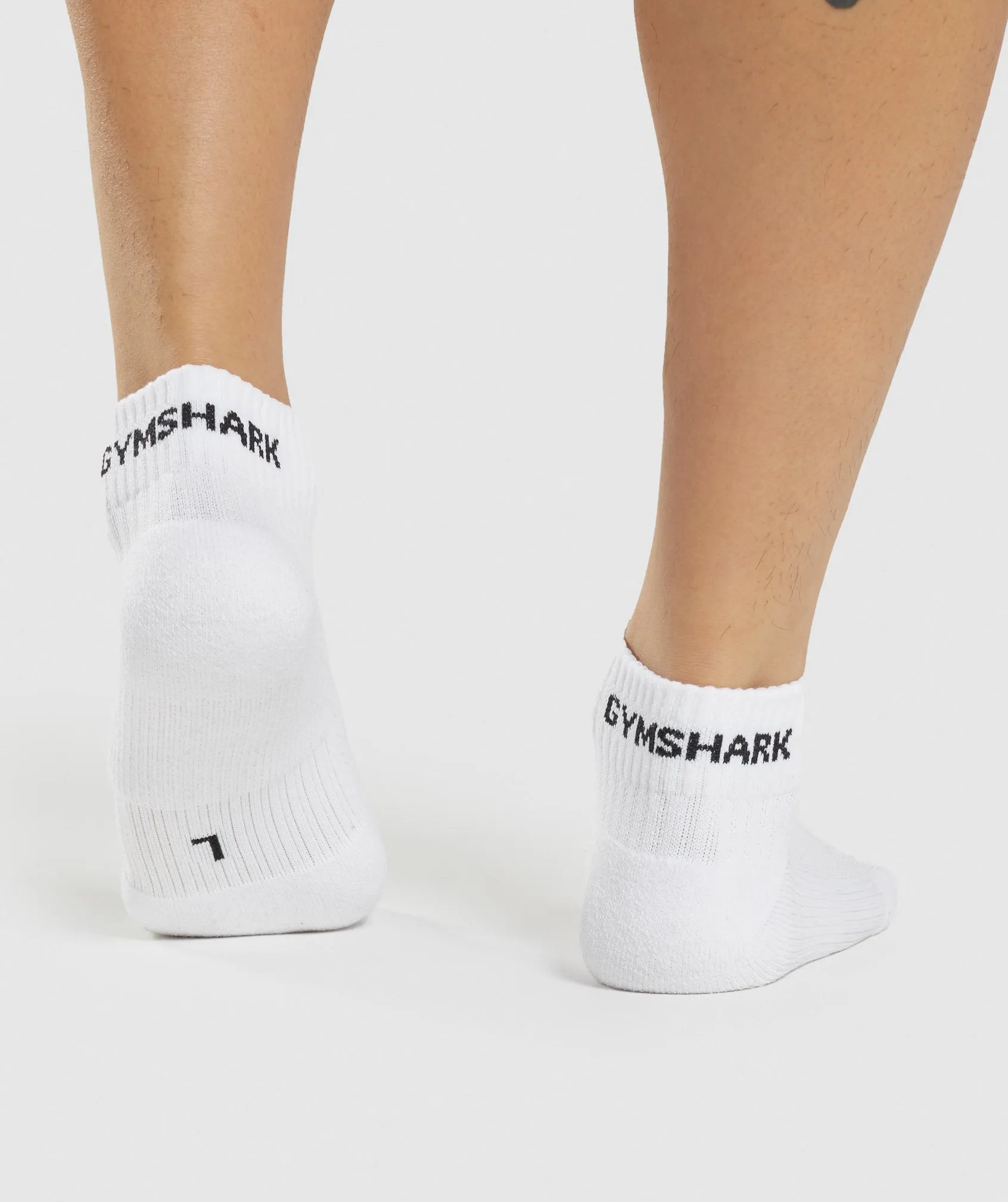 Gymshark Jacquard Quarter Socks 3pk - White