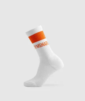 Gymshark Premium Logo Crew Socks - Sports Orange