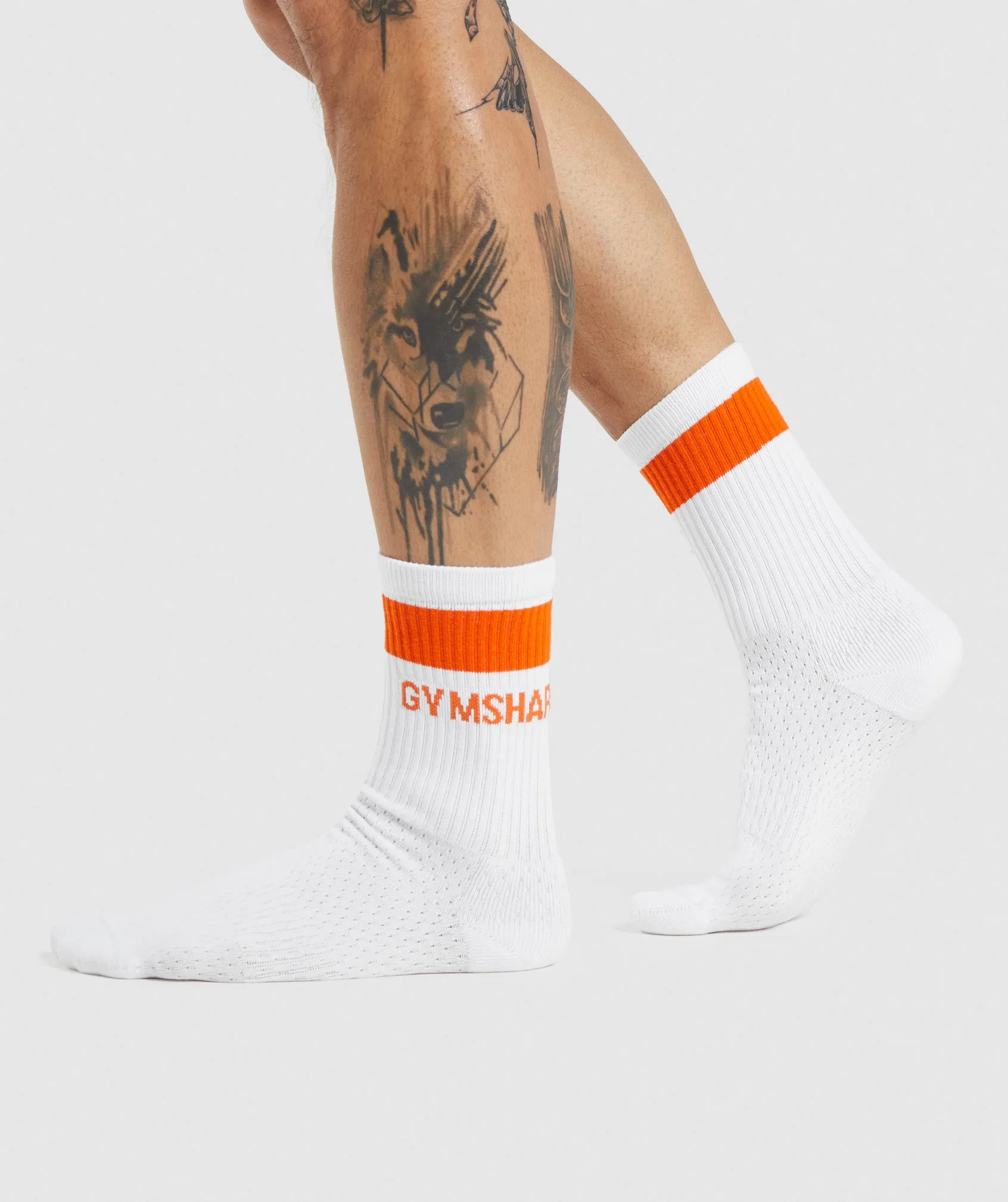 Gymshark Premium Logo Crew Socks - Sports Orange