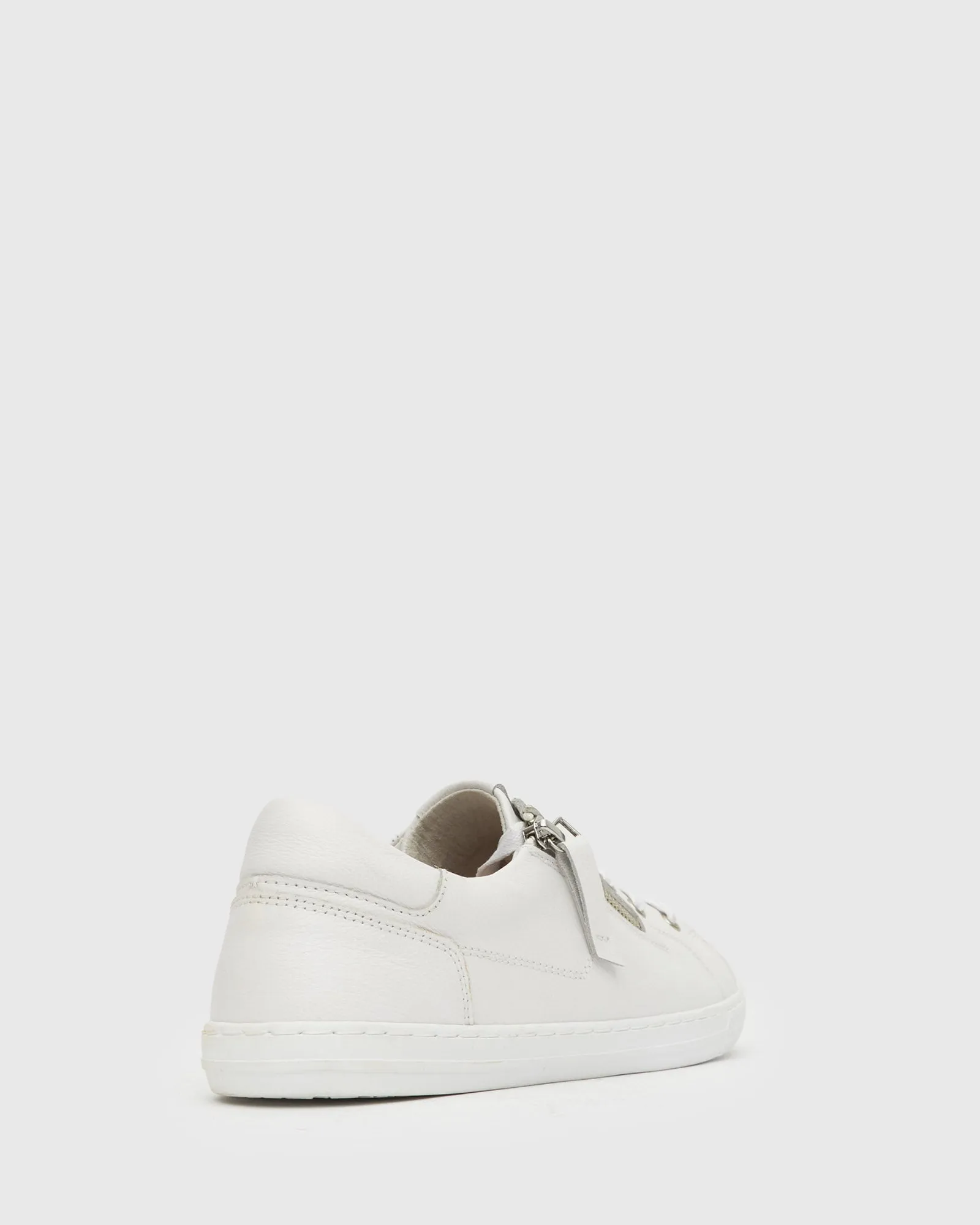 HARPER Side Zip Leather Sneakers