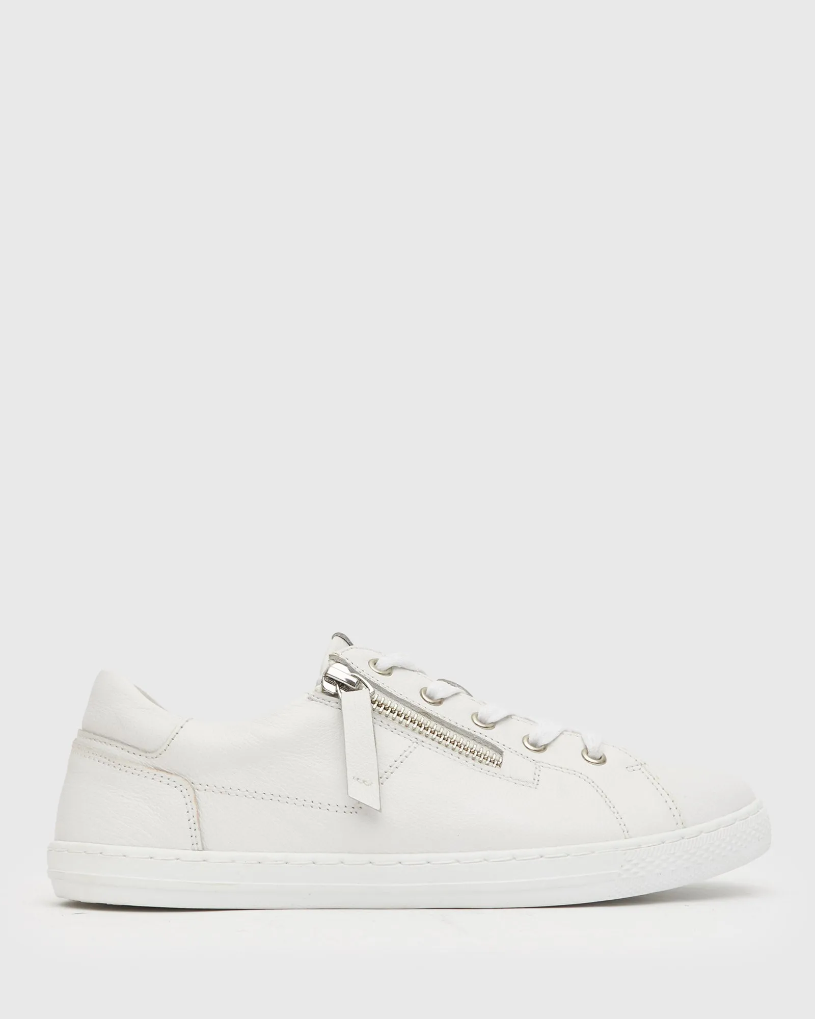 HARPER Side Zip Leather Sneakers