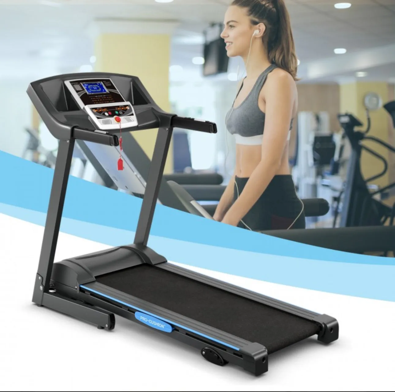 Heavy Duty Folding Electric Motorized Power Treadmill Machine | LCD Display | 2.25HP | 3 Incline Levels | Space Saver | Smooth & Quiet