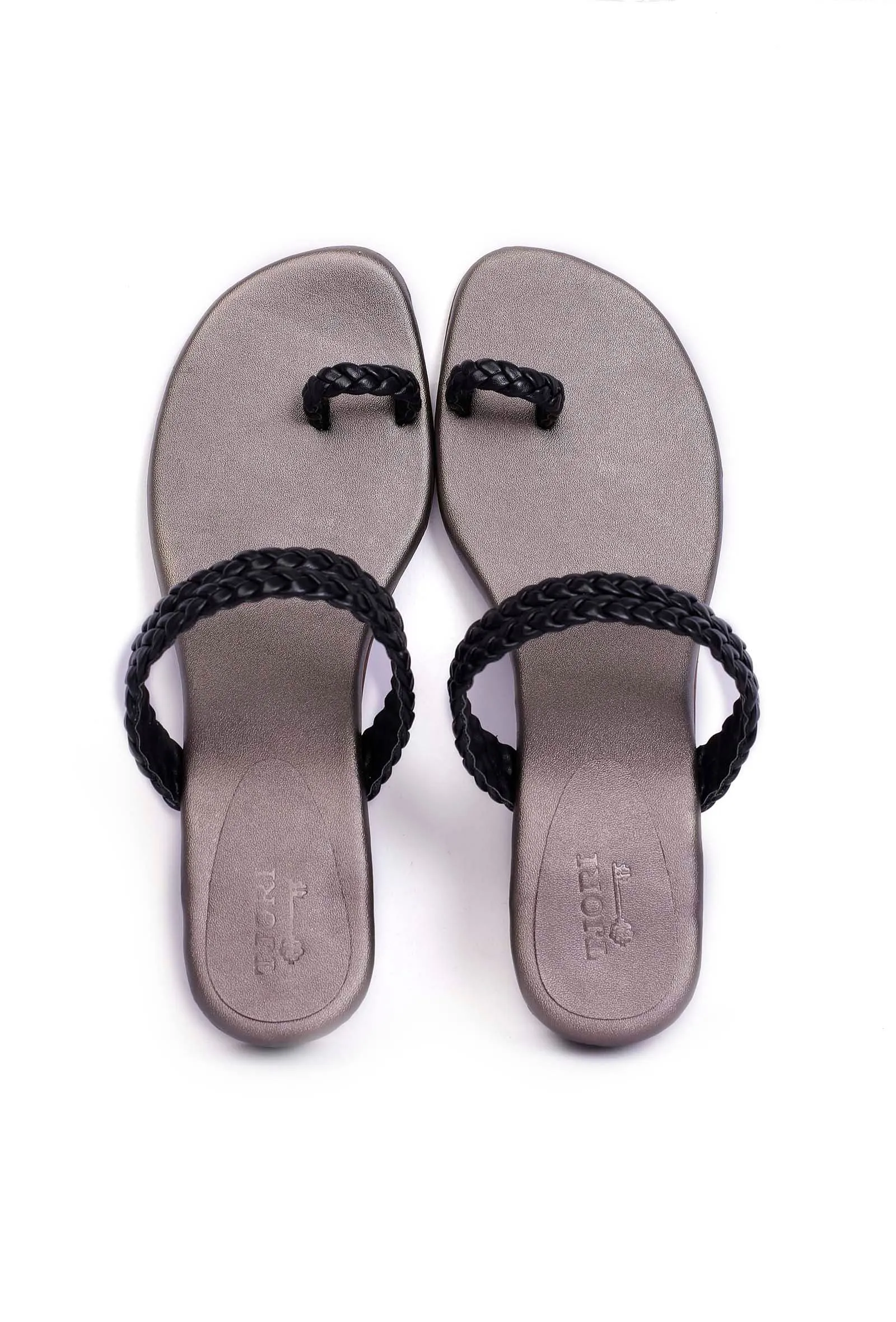 Ice Grey Knotted Cruelty Free Leather Sandals