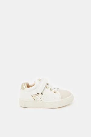 Infant Girls White Star Trim Sneakers