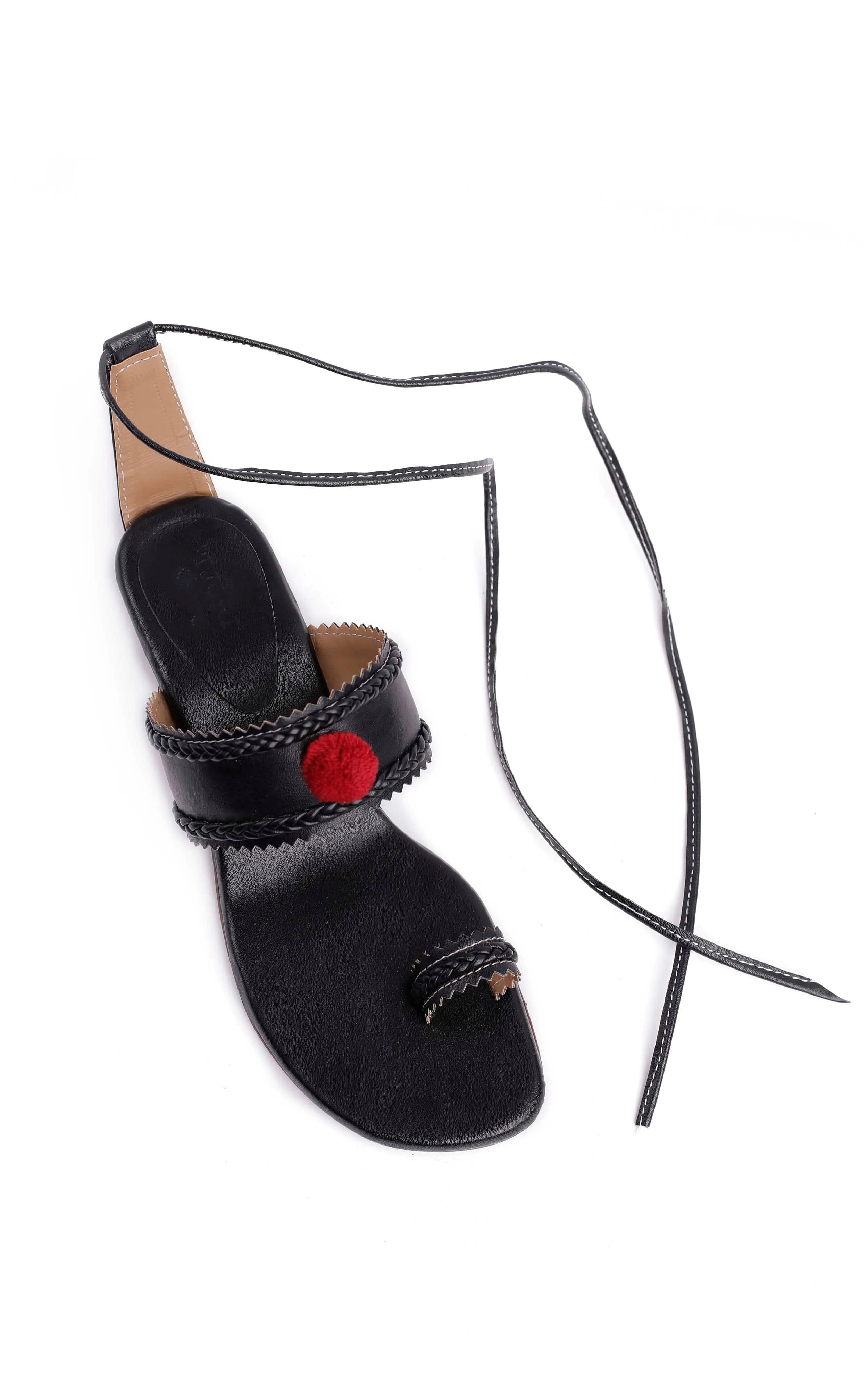 Jade Black Cruelty Free Leather Heels Sandals