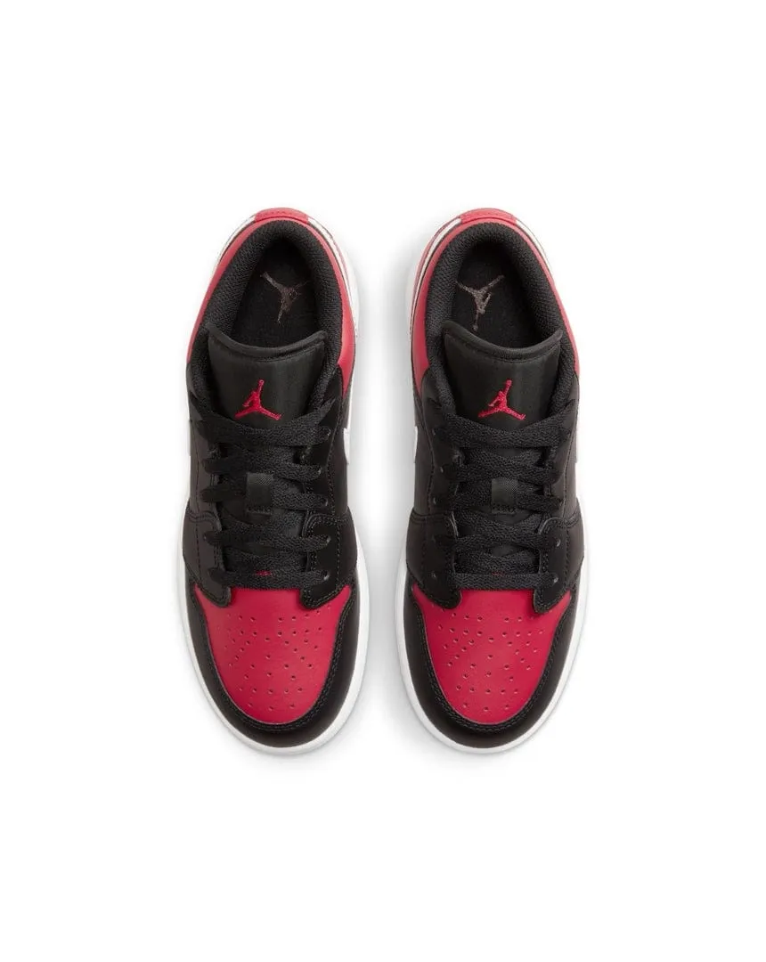 Jordan 1 Low ( GS ) - Black / Gym Red - White