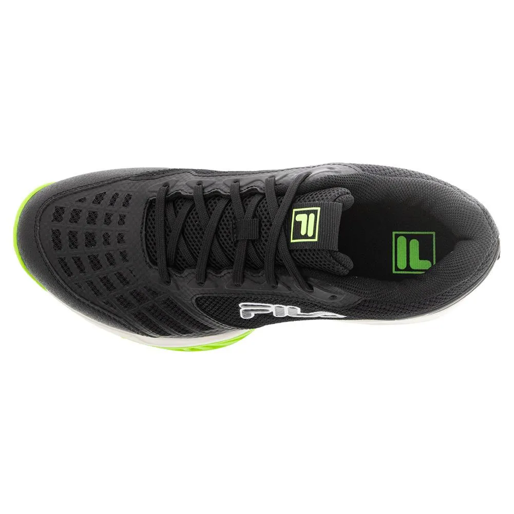 Juniors Axilus 3 Tennis Shoes Black and Green Gecko