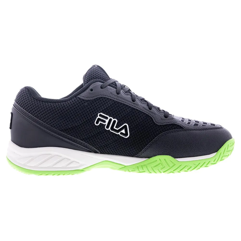 Juniors Axilus 3 Tennis Shoes Black and Green Gecko