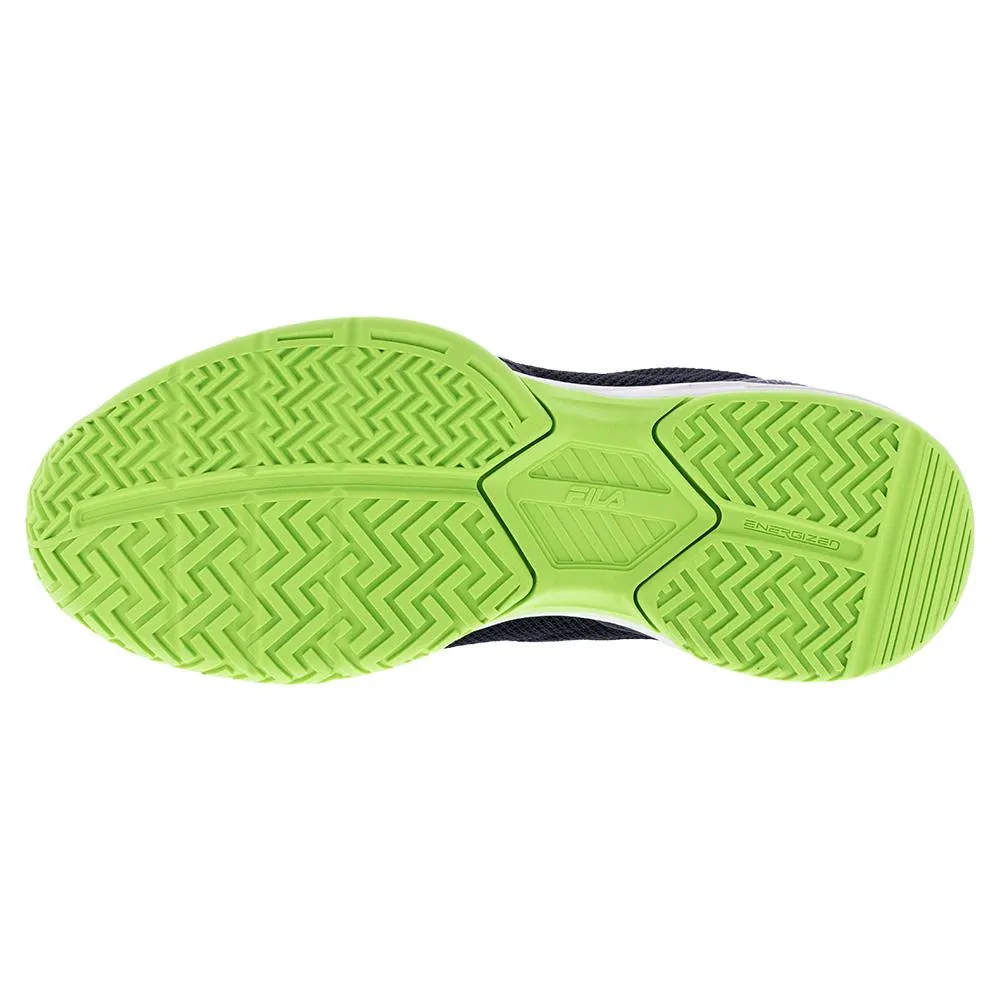 Juniors Axilus 3 Tennis Shoes Black and Green Gecko