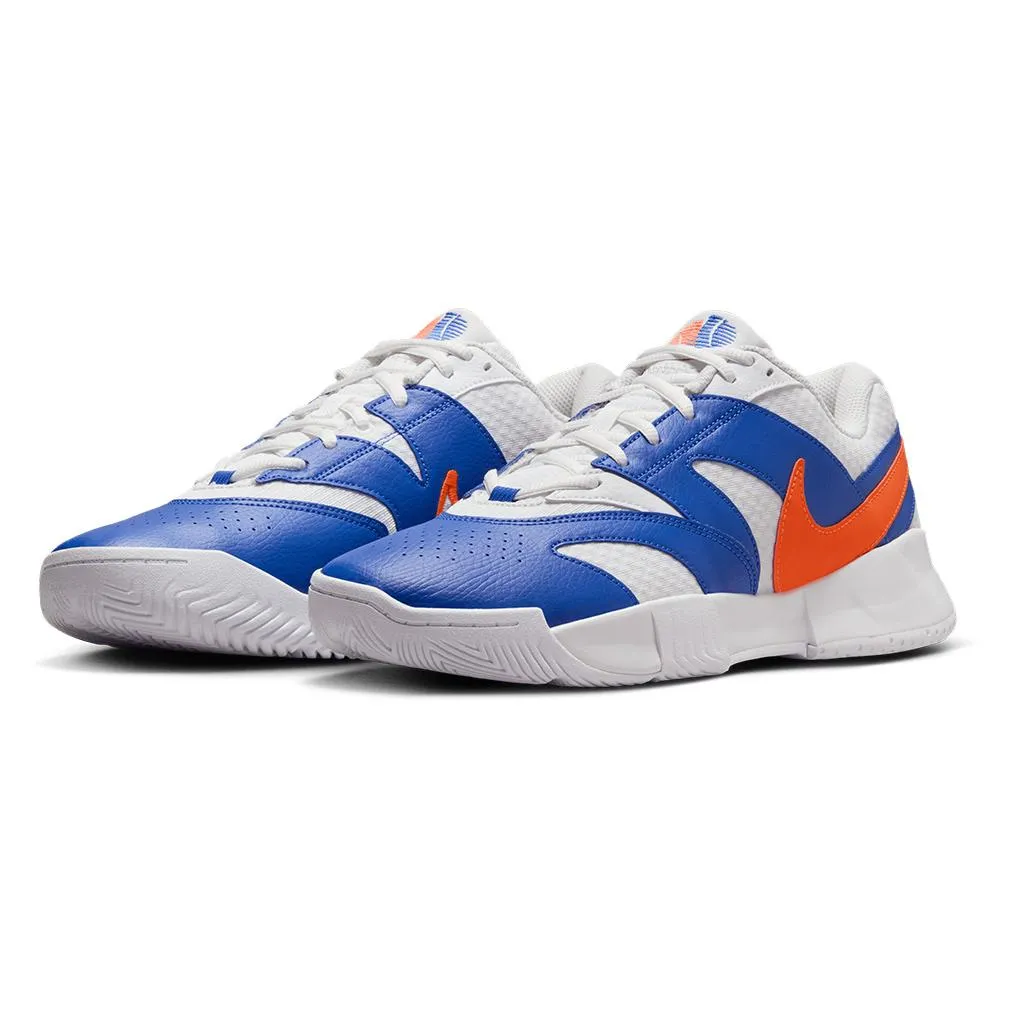 Juniors` Court Lite 4 Tennis Shoes White and Hyper Crimson