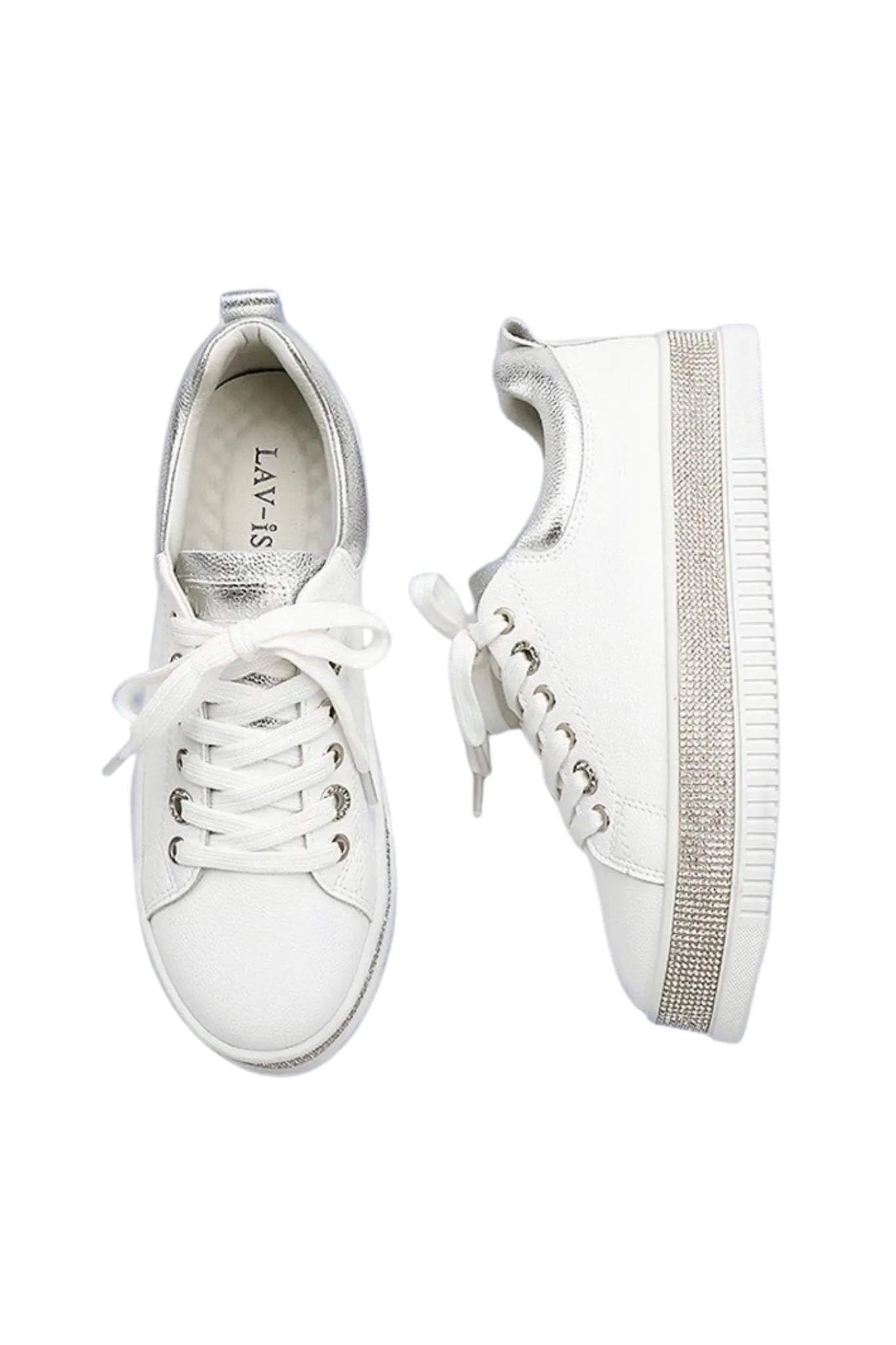 LEATHER CRYSTAL SNEAKER - LVSNKLUX