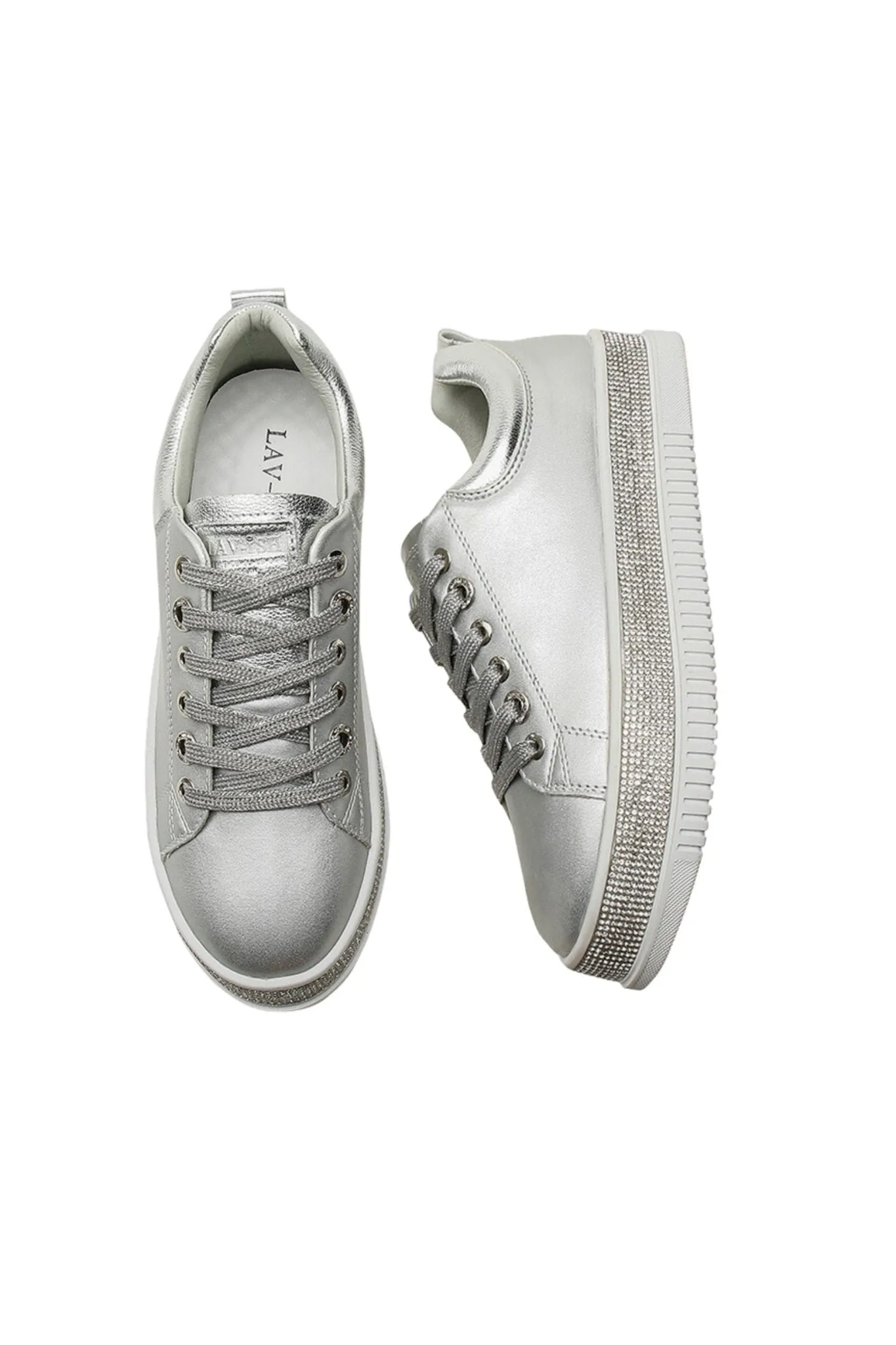 LEATHER CRYSTAL SNEAKER - LVSNKLUX