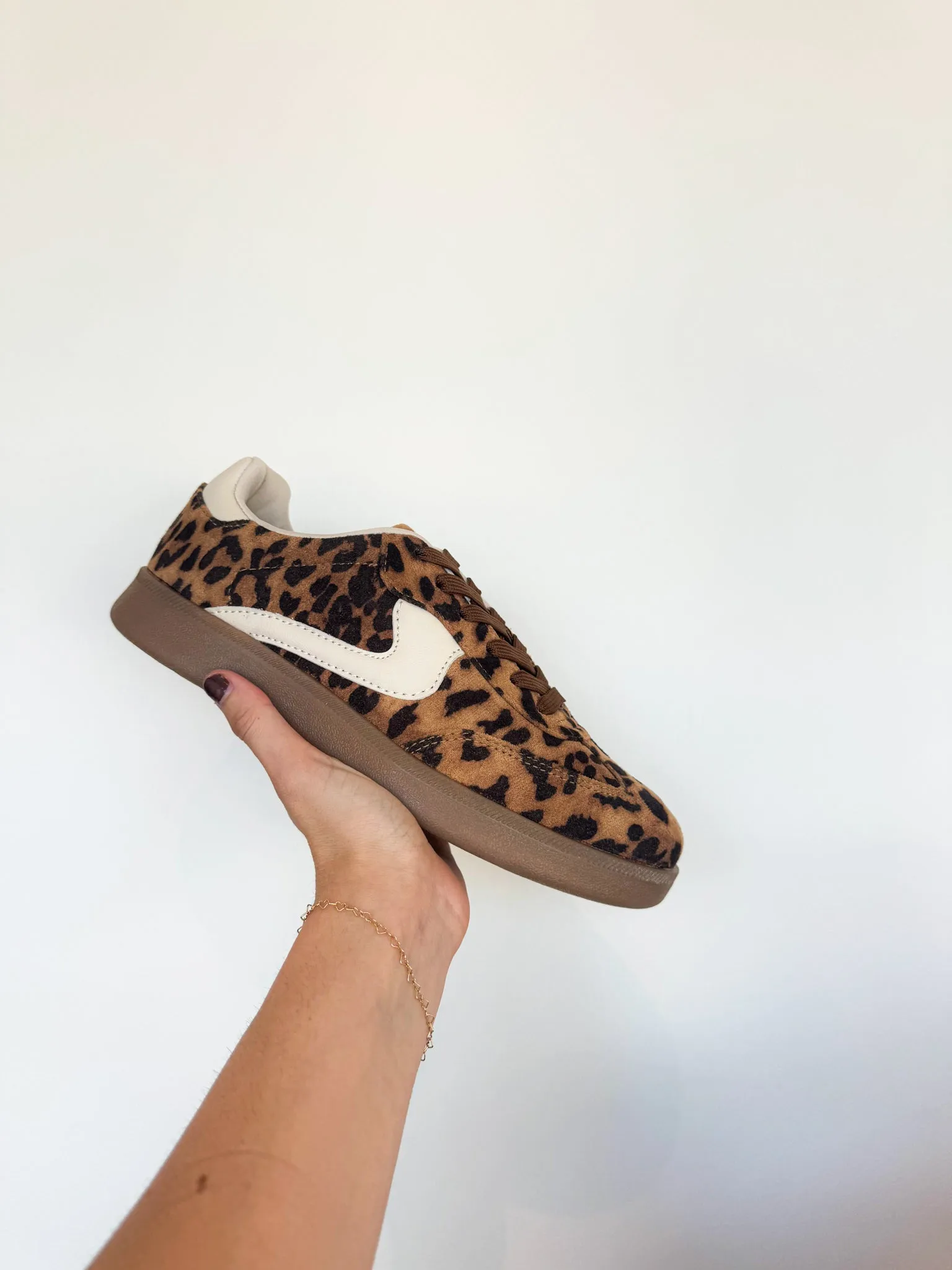 Leopard Lace Up Sneakers