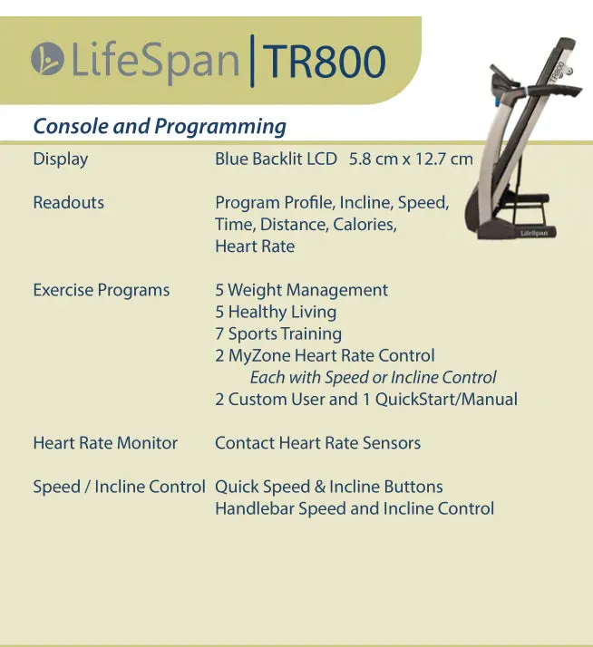 LifeSpan Fitness Treadmill TR800