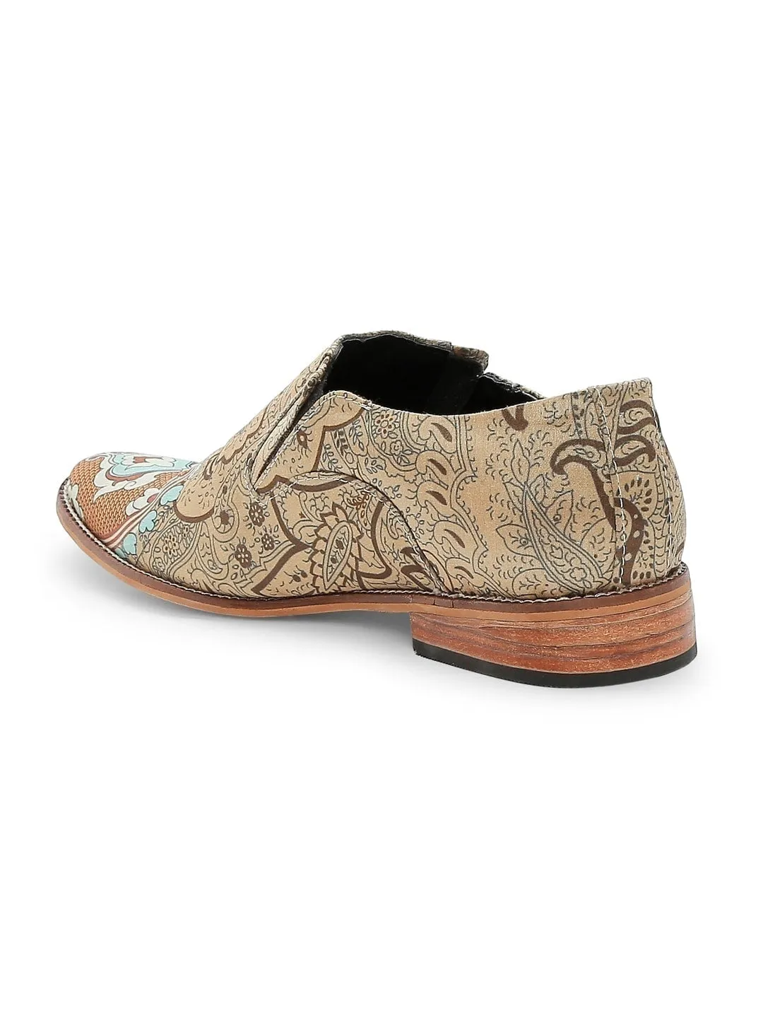 Light Gold Printed Designer Loafers