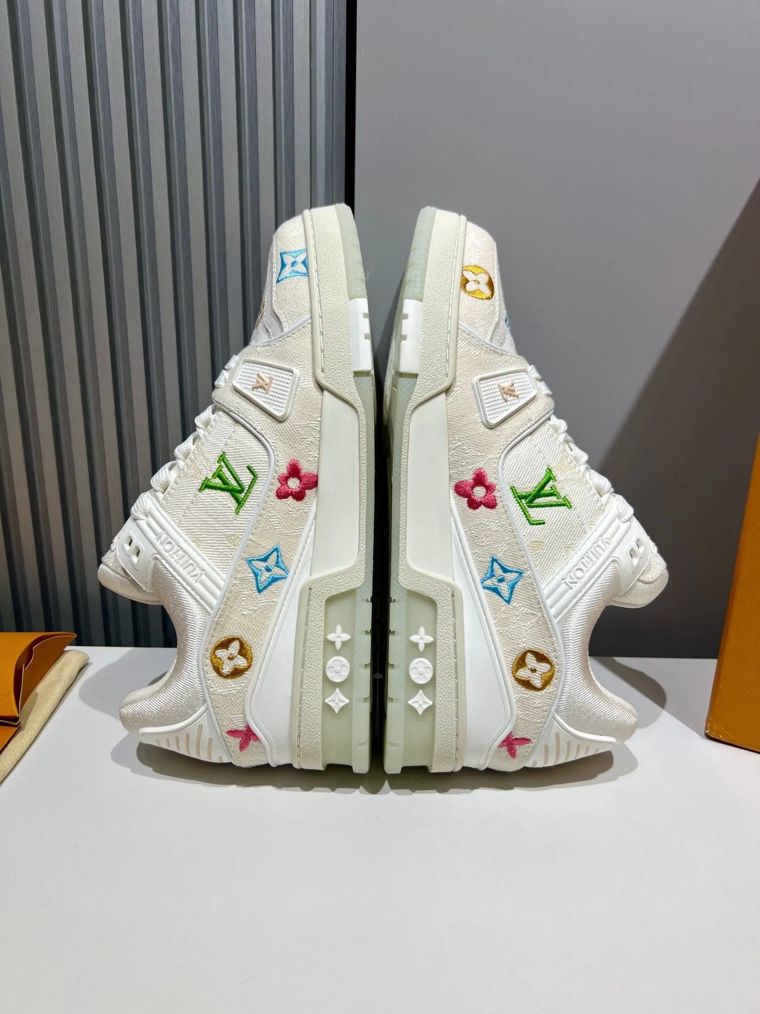 LUV Embroidered Creme Trainer  Sneakers-075