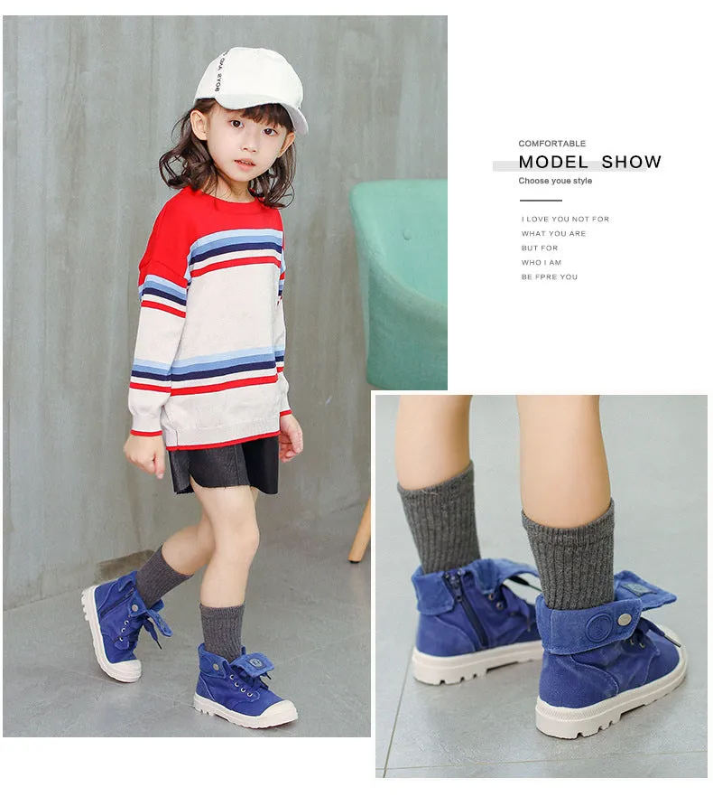 Martin And Casual Military Sneakers For Unisex Kids