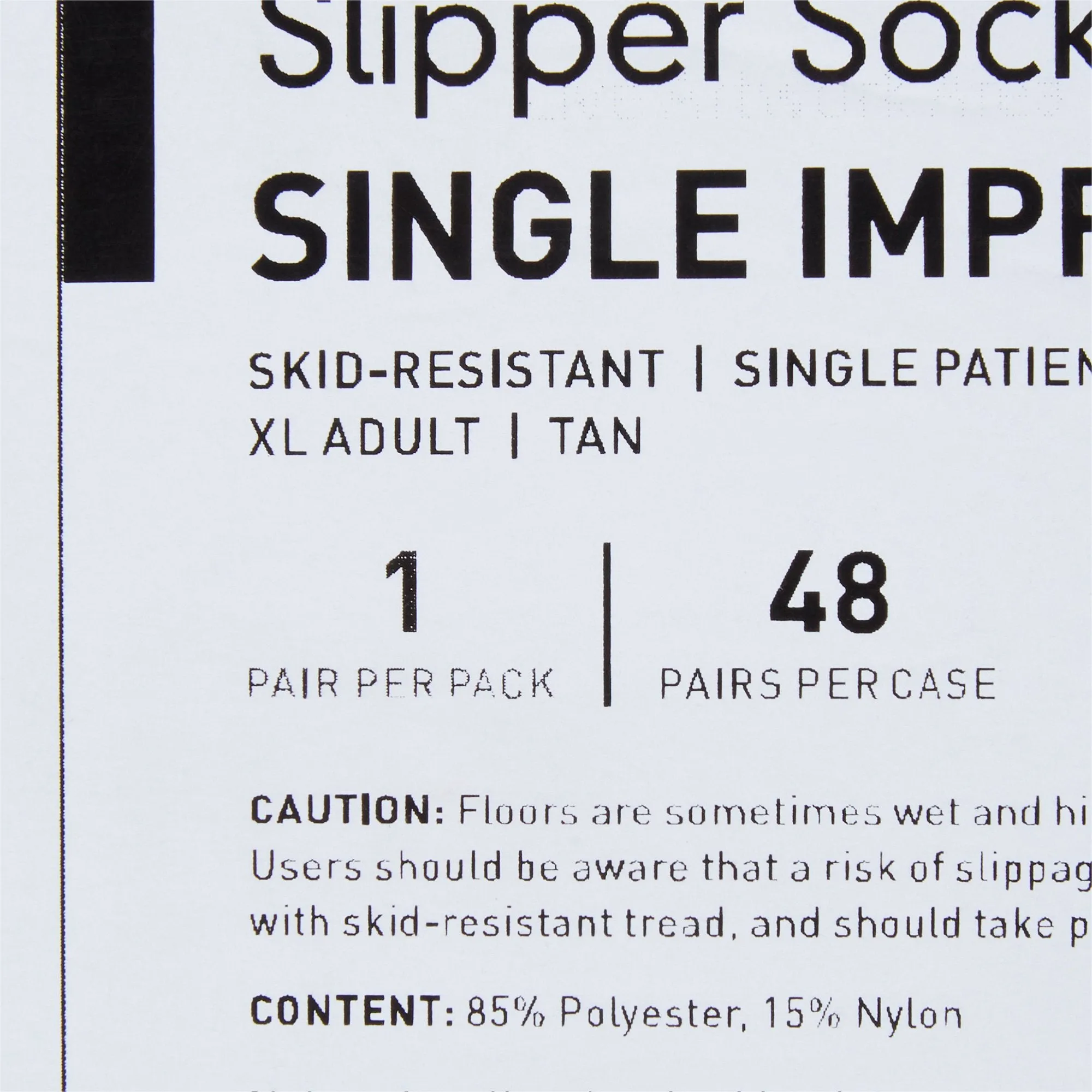 McKesson Slipper Socks, X-Large, Tan