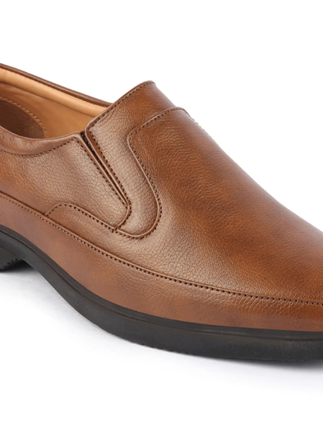 Men Tan Formal Office Meetings All Day Long Outdoor Slip On Shoes