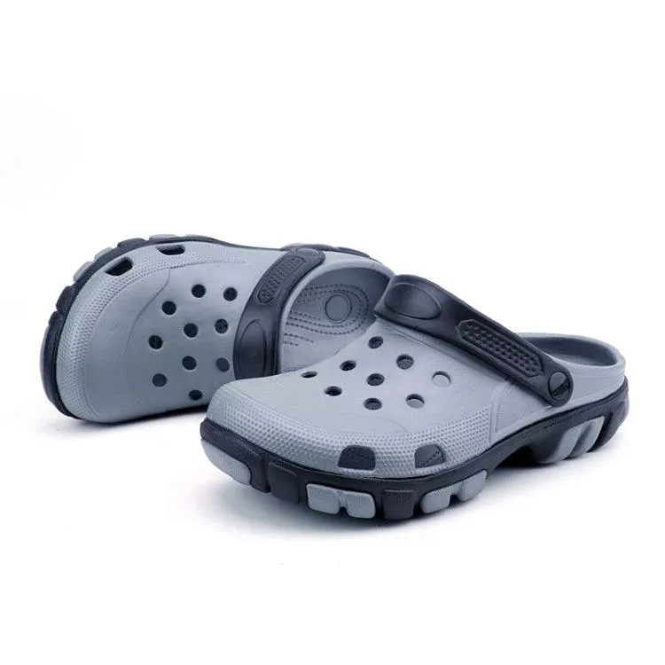 Men's Breathable Lightweight Grey Hole Sandals (Size: 44)