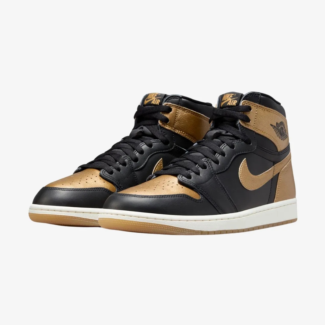 mens jordan 1 retro high og (black/metallic gold)