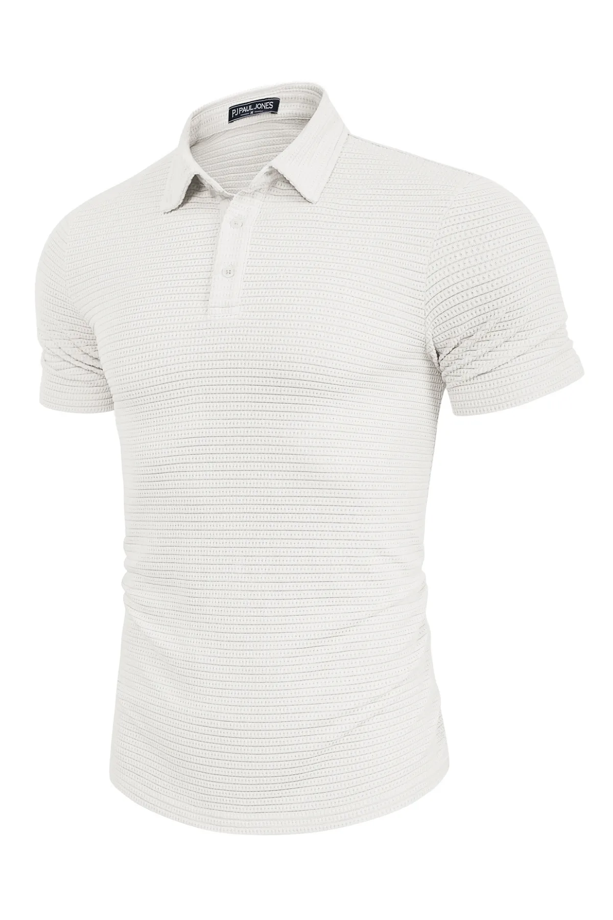 Men's Knit Polo Shirts Short Sleeve Casual Button Up Shirts Solid Collared Golf Shirts Tops