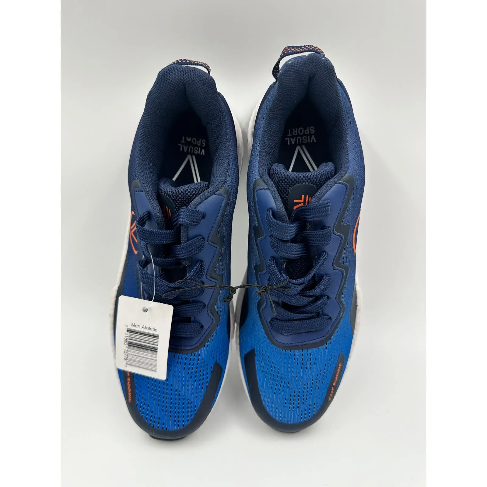 Men's Size 8.5, Blue Ombre Sneakers with Black Accents