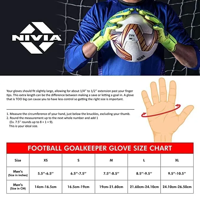 Nivia Air Strike Goalkeeper Gloves for Men & Women/Gloves with Grip (Black/Green, M, Rubber Palm-All Level, Football)