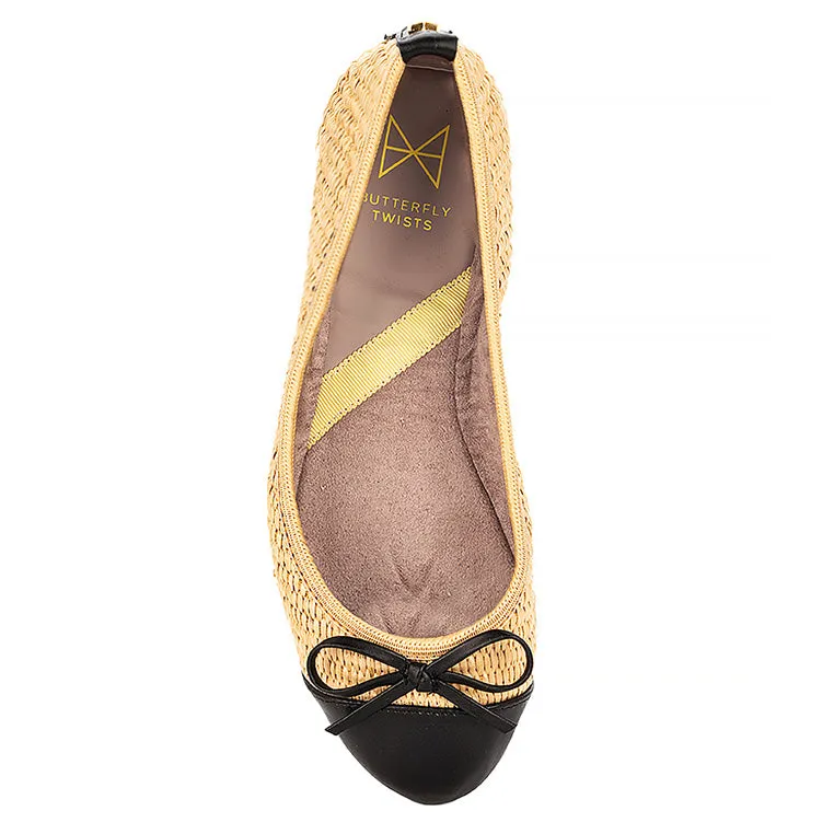 OLIVIA Ballet Flat Shoes - Natural Raffia